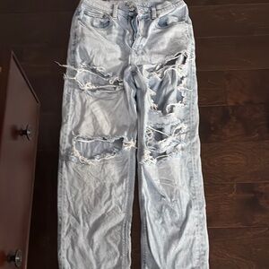 Distressed Light Blue Jeans
